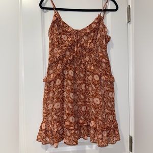 Forever 21 brown and pink floral mini dress